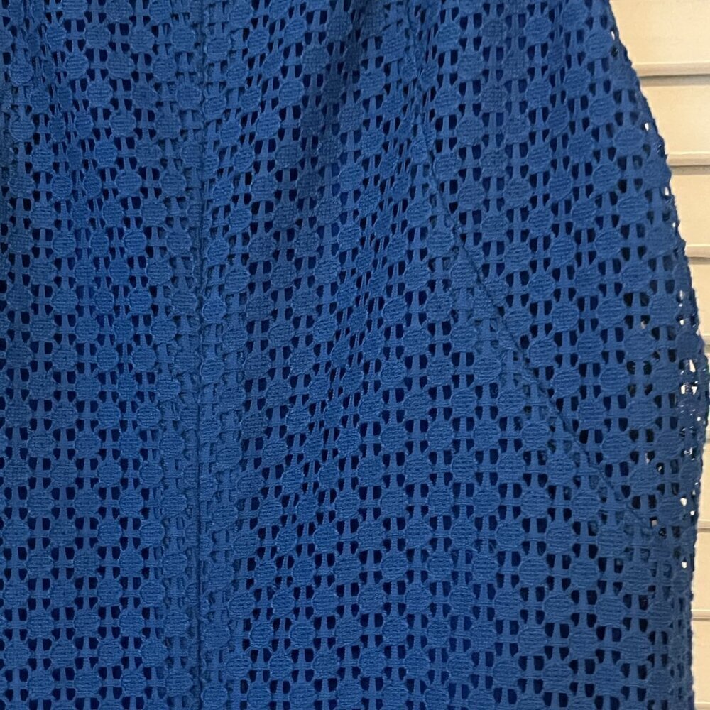 Akris Punto blue dress 6 sleeveless lace EUC - Picture 7 of 12